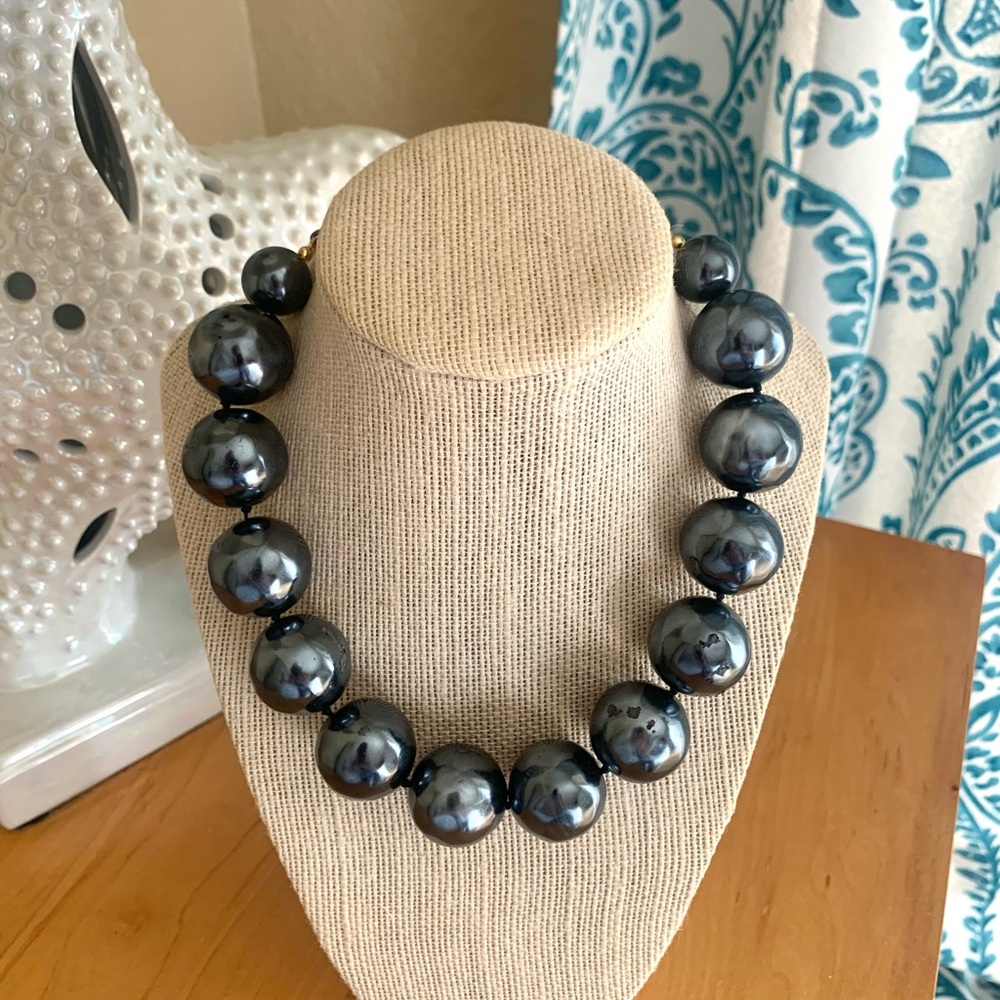 Carolee Pewter Gray Ball Necklace